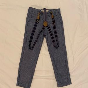 H&M cotton dress pants with suspenders